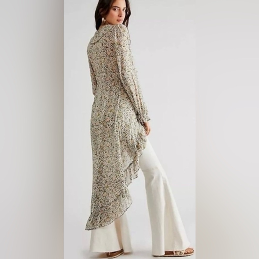 NWT Free People S Gigi Printed Maxi in Antique Combo New Floral Button Down $198 - Picture 4 of 10